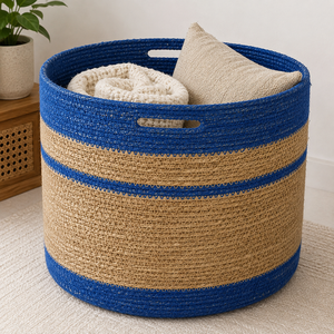 Nouvel Arrivage Panier de Rangement Pliable en Corde de Jute avec Couvercle, Organisateur Tressé Écologique pour Cuisine, Vêtements, Maison, Chambre, Salle de Bain - Product Image 6