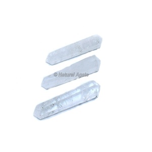 Point de crayon à double terminaison en cristal Pierre précieuse Guérison Crayon en cristal Obélisque Point Baguette pour la guérison Reiki Équilibrage énergétique - Product Image 1