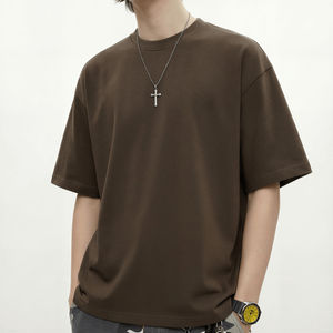 Camiseta Deportiva de Algodón Grueso para Hombre, Estilo Urbano, para Gimnasio y Entrenamiento, con Estampado DTG Personalizado, Hombros Caídos, Corte Holgado, Moda Atlética - Product Image 2