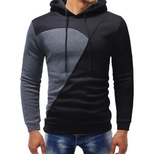 Sweat-shirt à capuche bicolore pour homme, pull à blocs de couleur, design contrasté, tissu doux, style décontracté urbain, tenue moderne pour tous les jours - Product Image 2