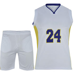 ชุดเสื้อบาสเก็ตบอลและกางเกงขาสั้นแบบซับลิเมชั่นสำหรับผู้ชาย ระบายอากาศได้ดี ผลิตจากโพลีเอสเตอร์ 100% ชุดยูนิฟอร์มทีมแบบสั่งทำพร้อมโลโก้ส่วนตัว - Product Image 1