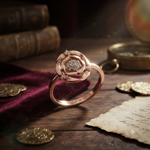Elegante Anillo Floral de Oro Rosa para Mujer, Anillo Abierto Minimalista con Flor, Joyería de Moda para Compromiso o Aniversario, Regalo - Product Image 1