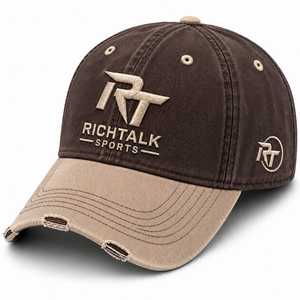 Gorra de Béisbol Unisex Casual de Mezclilla Lavada con Letras Bordadas Marrón Bronceado de 6 Paneles Ajustable - Product Image 1