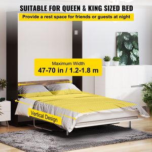 Kit DIY Blanco para Camas King y Queen Murphy, Herrajes de Soporte Reforzados con Mecanismo de Resorte, Montaje en Pared - para Camas Verticales - Product Image 4