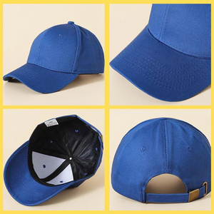 Casquette de baseball bleue personnalisable à 5 panneaux, avec blocs de couleur, impression numérique sur toile, broderie, ajustement réglable, style décontracté unisexe, printemps - Product Image 4