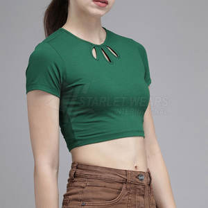 Top Corto para Mujer, Resistente al Viento, Hecho en Fábrica, de Algodón de la Mejor Calidad, Verano, Casual, Sólido, Transpirable, para Venta en Línea - Product Image 4