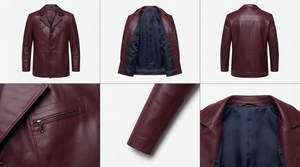 Men's Casual <b>Leather</b> <b>Blazer</b> <b>Jacket</b> Long Sleeve Outerwear Private Label Manufacturer - Product Image 6