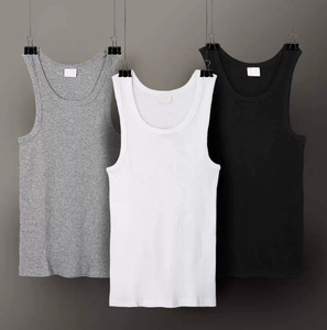 Custom Logo Digital Print Quick Dry Casual Men's Knitted Sleeveless <b>Sport</b> <b>Tank</b> <b>Top</b> - Product Image 2