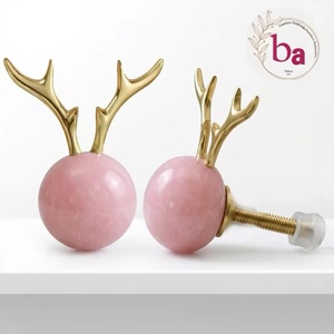 Poignée de meuble en marbre Ba en forme de bois de cerf, forme originale, poignée de tiroir contemporaine, installation facile - Product Image 4