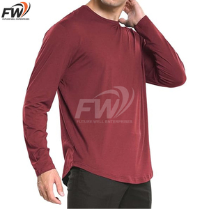 Camiseta informal de algodón 100% OEM para hombre, de color sólido, estilo largo, camiseta de verano de calidad, ropa de calle, camisetas de manga larga para hombre - Product Image 4