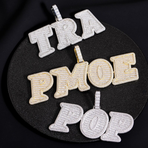 Colgantes de Letra P con Moissanita Trampoline Pop, Plata 925, Chapado en Oro de 18K, Estilo Hiphop, Dijes Unisex - Product Image 1