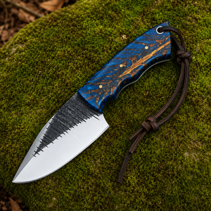 Ensemble de couteaux Skinner faits à la main avec manches en bois résineux, lames fixes en acier à haute teneur en carbone, couteaux de survie pour le camping et le bushcraft, EDC - Product Image 3