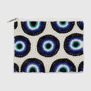 Porte-monnaie de luxe artisanal en perles avec poche zippée, broderie perlée colorée pour les amateurs de mode - Product Image 1