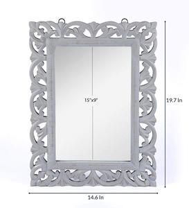 Handcrafted Oval Wooden <b>Wall</b> <b>Mirror</b> Decorative Carved Frame Vintage Brown Accent <b>Mirror</b> - Product Image 5
