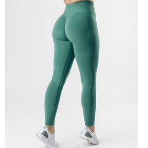 Leggings sans couture pour femmes, été, spandex/nylon, pantalon de yoga uni, vêtements de sport, fitness, course à pied, tissu durable, extensible dans quatre directions - Product Image 5