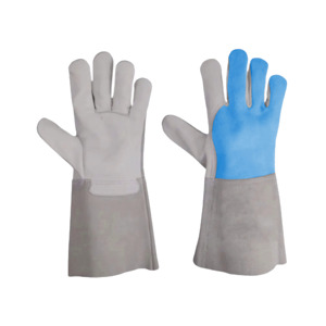 Gants de soudage TIG en cuir de vachette pleine fleur et croûte, résistants aux flammes, anti-abrasion, anti-coupure, pour la sécurité industrielle - Product Image 4