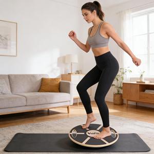<span class=keywords><strong>Planche</strong></span> d'équilibre en bois personnalisée en gros |   Poignée d'entraînement portable et durable pour le fitness, le yoga, les exercices sportifs et le renforcement de la taille - Product Image 3