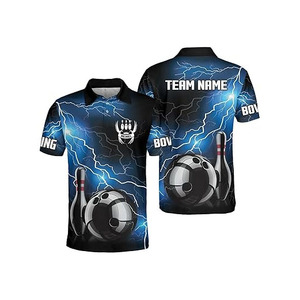 High Quality Custom Sublimation Blank Sportswear Team Polo Shirts Classic Comfortable and Stylish <b>Bowling</b> Shirt for Men - Product Image 6