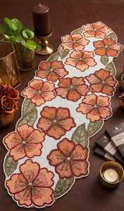 Handmade Embroidered Stripe Polyester/Cotton <b>Table</b> <b>Runner</b> 13x36 Home & Hotel Decor - Product Image 1