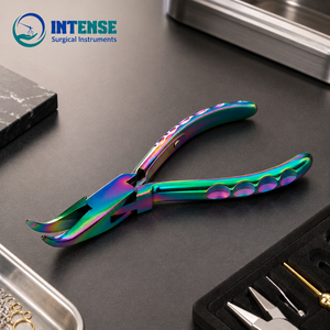 Pince à bijoux professionnelle en titane arc-en-ciel à bout rond courbé, outil de fabrication de bijoux pour le fil et la perlage, fabricant OEM - Product Image 4