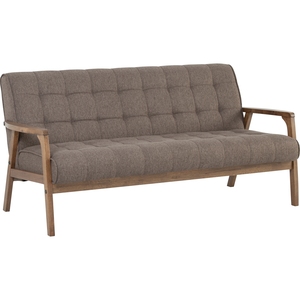 Cozy Three Seat Tufted Back <b>Wooden</b> <b>Sofa</b> Rubberwood <b>Frame</b> Fabric Couch Modern Rectangular Triple <b>Sofa</b> for Family Living - Product Image 1