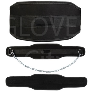 Hot Selling Comfortable Neoprene Gym Equipment Weighted Chain Waist Support Weightlifting <b>Pull</b>-<b>up</b> Dipping Belt With Chain - Product Image 1