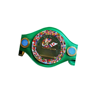Ceinture de champion du monde de lutte, design vert avec drapeaux internationaux, qualité supérieure, ceinture de collection - Product Image 5