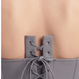 Top Corset de Cuero PU Personalizado para Mujer, Top Corset de Cuero con Cordones en la Espalda, Top Corset de Cuero de Moda para Mujer - Product Image 4