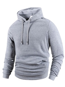 Sweat-shirt à capuche bleu marine pour homme, coupe classique, en molleton de coton, pull décontracté avec poche, vêtement d'automne 2027 - Product Image 2