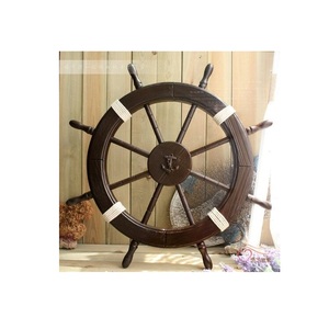 Wooden <b>Ship</b> <b>Wheel</b> Nautical Voyage Decor Accent Crafted to Bring Maritime Tradition and Coastal Warmth into Every Interior - Product Image 5