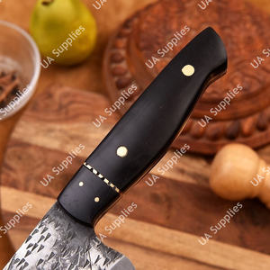 Cuchillo de Chef Vintage Forjado a Mano Personalizado, Mango de Micarta Negra, Diseño Ambidiestro, Hoja de Acero Inoxidable, Longitud de Hoja Personalizable - Product Image 3