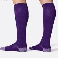 SMART SHINE ENTERPRISES Chaussettes d'équitation montantes violettes en laine et coton, respirantes et confortables, pour le sport équestre