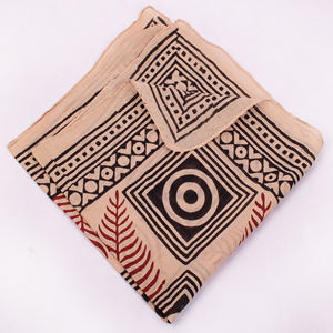 ผ้าพันคอพิมพ์ลายบล็อก 100% ผ้าฝ้าย ขายส่ง ผ้าคลุมบิกินี่ ผ้าปาเรโอ ผ้าพันคอสี่เหลี่ยมทำมือ และผ้าเช็ดหน้า ผ้าพันคอพิมพ์ลาย Bagru สำหรับการเดินทาง - Product Image 2