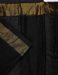 Sari KV Sanah de chifón negro listo para drapear con blusa sin coser - Product Image 3