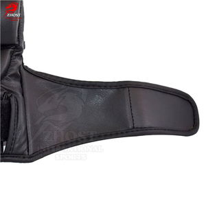 Gants de MMA/Boxe en cuir de vachette noir à demi-doigts avec sangle de poignet auto-agrippante, séchage rapide et respirants, équipement d'entraînement d'arts martiaux - Product Image 5