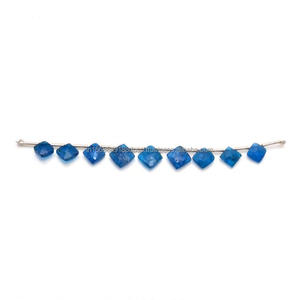 Coeur touchant belle apatite bleu néon naturel à facettes coussin forme perles de pierres précieuses brin utilisation pour la fabrication de meilleurs bijoux - Product Image 3