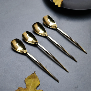 Cuchara de Latón Clásica con Mango Corto, Cuchara para Cena, Cubertería Nueva de Lujo, Juego de Cubertería Dorada, Cuchara de Alta Calidad - Product Image 6