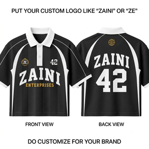 Polo de Primera Calidad, 220 GSM, Poliéster Interlock, Paneles en Blanco y Negro, Logotipo Personalizado por Sublimación, OEM - Product Image 1