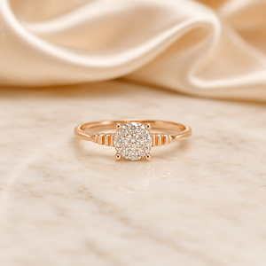 Wholesale 14K <b>Gold</b> Solitaire <b>Ring</b> with Diamond Look Center Stone Premium Women Bridal Jewelry Supplier - Product Image 1