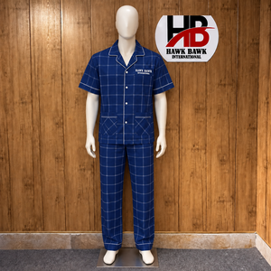 Herren-Pyjama-<span class=keywords><strong>Set</strong></span> mit kurzen Ärmeln, zweiteilig, mit Knopfleiste vorne und Taschen, lässige Nachtwäsche im Herbststil mit Seitentaschen - Product Image 1
