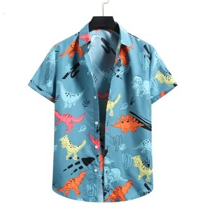 Men's Floral Short Sleeve <b>TShirt</b> Regular Fit Casual Wear Printed Pattern Breathable Polyester Woven Fabric - Product Image 2