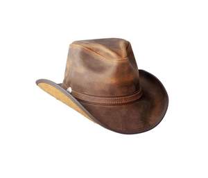 Sombrero de Vaquero Hecho a Mano de Cuero Genuino, Estilo Vintage Occidental, Ala Ancha, Sombrero para el Sol para Exteriores - Product Image 3