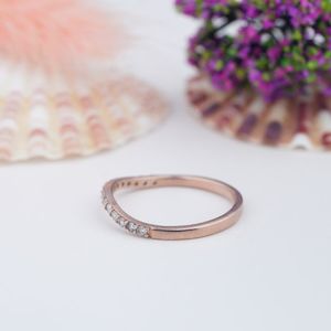 Minimalist <b>Thin</b> 925 Sterling Silver Rose Gold Plated for Certified Prong Set Diamond Engagement <b>Ring</b> for Women - Product Image 2