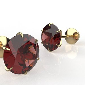 Classic Round Brilliant Diamond Stud <b>Earrings</b> Yellow Gold Bezel Setting Unisex Everyday Wear <b>Fine</b> Jewelry - Product Image 3