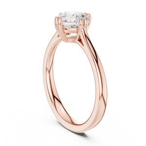 Elegante Anillo de Diamante Moissanite de Corte Redondo para Ella - Anillo de Compromiso Solitario de Plata de Ley Chapado en Oro Rosa de 14K - Product Image 3