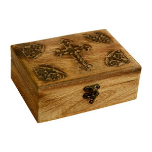 Caja de Almacenamiento Decorativa de Madera Asequible para Joyas, Monedas, Adornos y Pequeños Regalos con Hermosos Grabados Tradicionales - Product Image 1