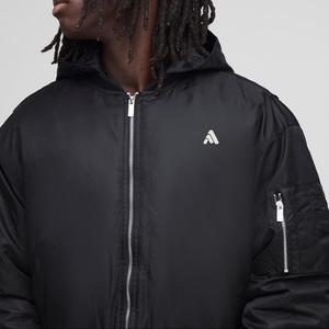 Chaqueta Formal con Capucha para Hombre, Holgada, de Nailon de Alta Calidad, Estilo Bomber con Cremallera, Nueva Tendencia de Otoño - Product Image 3