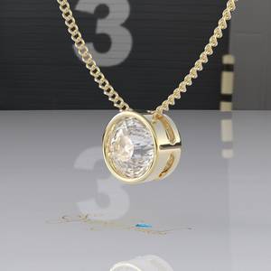 Colgante de moissanita portugués de oro macizo, colgante de diamante portugués cultivado en laboratorio, collar con colgante de diamante portugués para mujer - Product Image 2