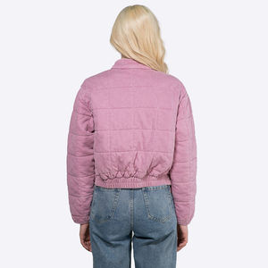 Chaqueta de Invierno OEM Personalizada para Mujer, Abrigo Lavado con Cuello Alto y Cremallera, Ropa de Invierno para Mujer - Product Image 3