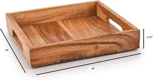 Plateau de rangement rectangulaire en bois tressé, finition polie, design moderne et luxueux, capacité de 501 ml, compatible lave-vaisselle, pour bijoux et table - Product Image 3